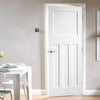 LPD Joinery White Fire Door, DX 30's Shaker Panelled Door - 1/2 Hour Rated - White Primed