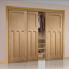 Bespoke Thruslide DX 1930'S Oak 3 Door Wardrobe and Frame Kit - Prefinished