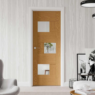 Image: Flush oak veneered modern style interior door