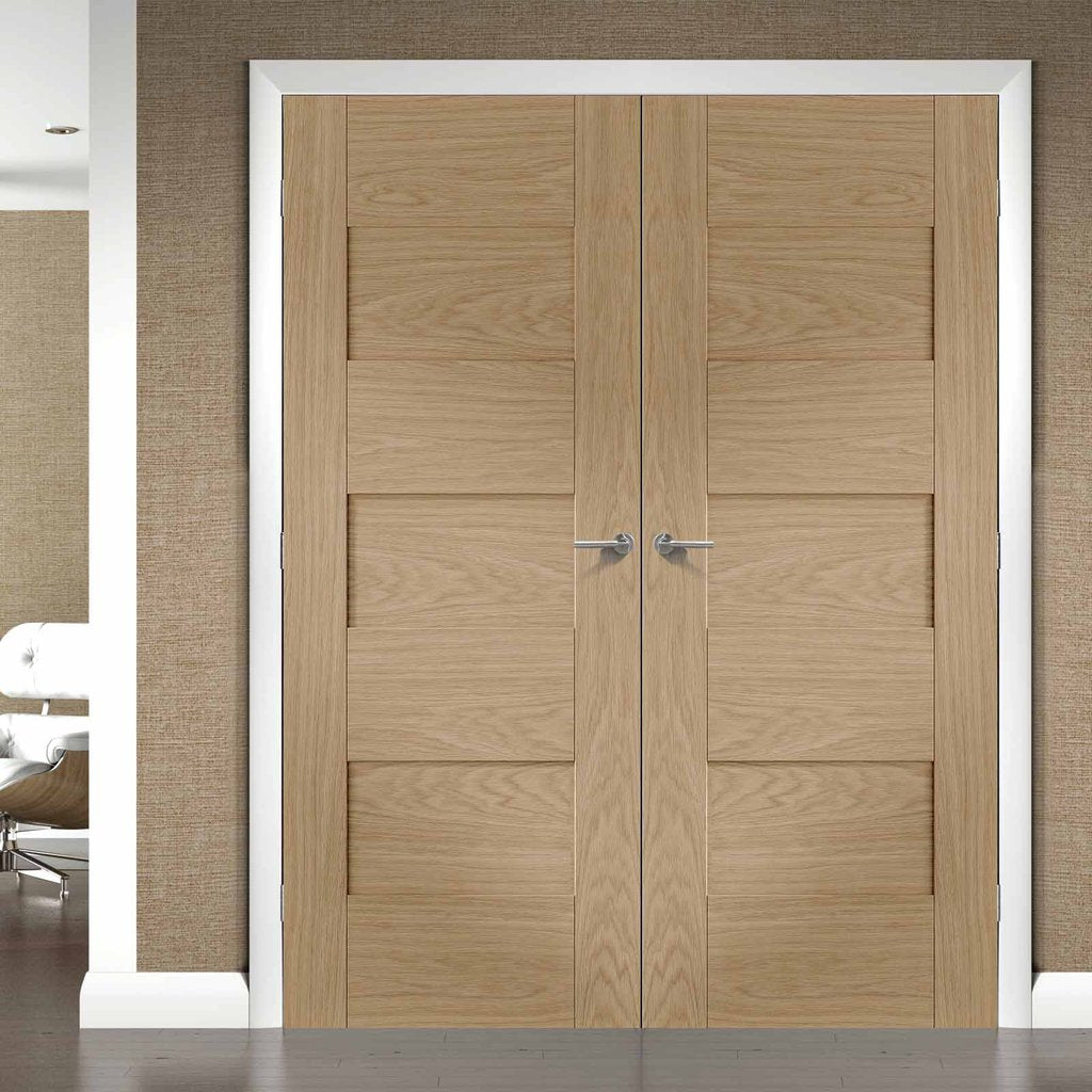FD30 Fire Pair, Perugia Oak Door Pair - 1/2 Hour Rated - Prefinished