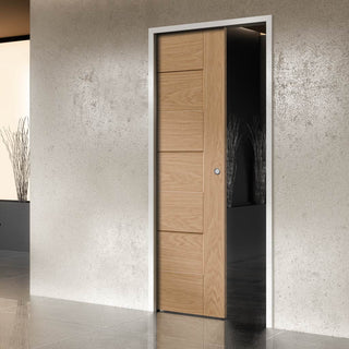Image: Perugia Oak Evokit Pocket Fire Door - 1/2 Hour Fire Rated - Prefinished