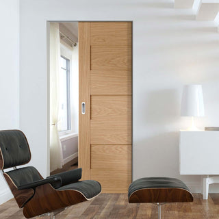 Image: Perugia Oak Panel Absolute Evokit Pocket Door - Prefinished