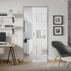 Perugia White Panel Absolute Evokit Pocket Door - Clear Glass - Prefinished
