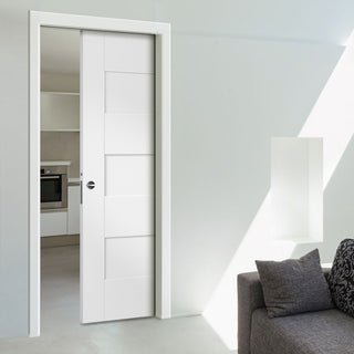 Image: Perugia White Evokit Pocket Fire Door - 1/2 Hour Fire Rated - Prefinished