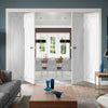 Bespoke Thrufold Pesaro White Primed Flush Folding 2+2 Door