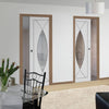 Pesaro Unico Evo Pocket Doors - Clear Glass - Primed