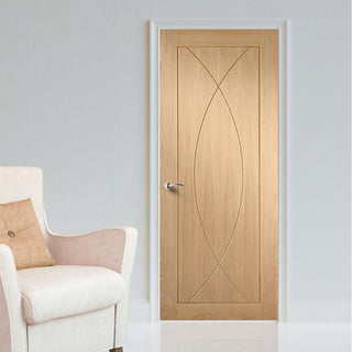 Image: Bespoke oak flush modern door