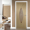 Prefinished Pesaro Oak Fire Door - Clear Glass - Choose Your Colour