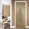 Prefinished Bespoke Pesaro Oak Fire Door - Clear Glass - Choose Your Colour