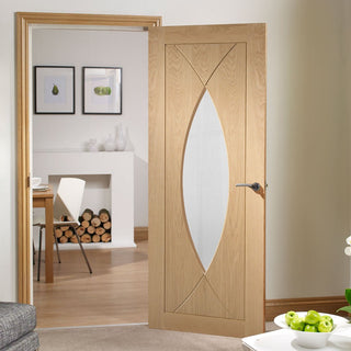 Image: Pesaro oak designer glazed interior door