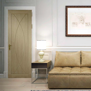 Image: Pesaro oak flush designer oak veneer door
