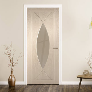 Image: prefinished bespoke pesaro oak glazed door