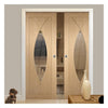 Bespoke Pesaro Oak Glazed Double Pocket Door
