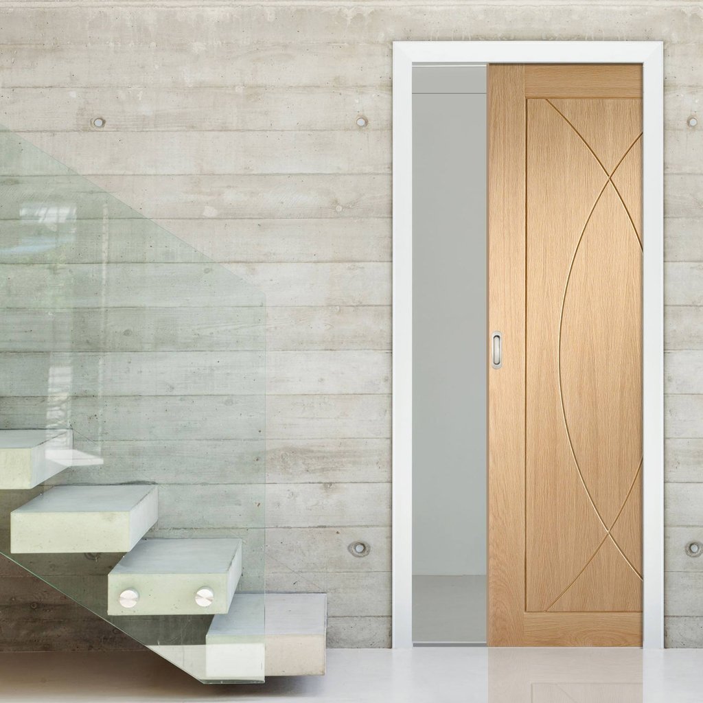 Bespoke Pesaro Oak Flush Single Pocket Door