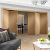 Bespoke Thrufold Pesaro Oak Flush Folding 3+3 Door - Prefinished