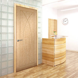 Image: Bespoke Pesaro Oak Flush Fire Door - 1/2 Hour Fire Rated