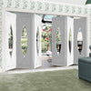 Bespoke Thrufold Pesaro White Primed Glazed Folding 3+3 Door