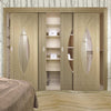 Bespoke Thruslide Pesaro Oak Glazed 4 Door Wardrobe and Frame Kit - Prefinished