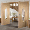 Bespoke Thrufold Pesaro Oak Glazed Folding 2+1 Door - Prefinished