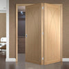 Bespoke Thrufold Pesaro Oak Flush Folding 2+0 Door - Prefinished