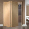 Bespoke Thrufold Pesaro Oak Flush Folding 2+0 Door - Prefinished