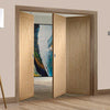 Three Folding Doors & Frame Kit - Pesaro Oak Flush 2+1 - Prefinished