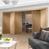 Bespoke Thrufold Pesaro Oak Flush Folding 3+3 Door - Prefinished