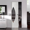 Bespoke Pesaro White Primed Glazed Single Pocket Door