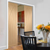 Pesaro Oak Flush Double Evokit Pocket Doors