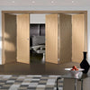 Bespoke Thrufold Pesaro Oak Flush Folding 3+2 Door - Prefinished