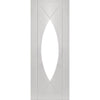 ThruEasi White Room Divider - Pesaro Clear Glass Primed Door Pair with Full Glass Side