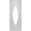 ThruEasi White Room Divider - Pesaro Clear Glass Primed Door with Full Glass Side
