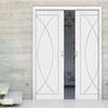 Bespoke Pesaro Flush Double Pocket Door - White Primed
