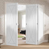 Bespoke Thrufold Pesaro White Primed Flush Folding 3+1 Door