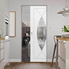 Bespoke Pesaro White Primed Glazed Single Frameless Pocket Door