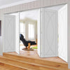 Bespoke Thrufold Pesaro White Primed Flush Folding 3+2 Door