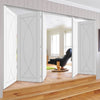 Bespoke Thrufold Pesaro White Primed Flush Folding 3+2 Door