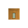 Prefinished Chancery Oak Door and Frame Set - Decorative Double Glazing