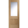 Piacenza Oak 1 Pane Flush Absolute Evokit Pocket Double Pocket Door - Groove Design - Clear Glass
