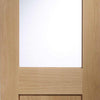 Bespoke Thruslide Surface Piacenza Oak 1 Panel Glazed - Sliding Double Door and Track Kit - Groove Design