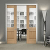 Bespoke Piacenza Oak 1P Glazed Double Pocket Door - Groove Design