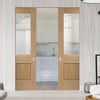 Bespoke Piacenza Oak 1P Glazed Double Frameless Pocket Door - Groove Design