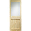 2XG External Pine Door - Dowel Jointed - Flemish Pattern Single Glass