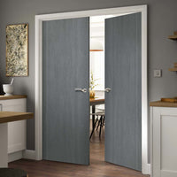 J B Kind Pintado Slate Grey Flush Door Pair - Pre-finished