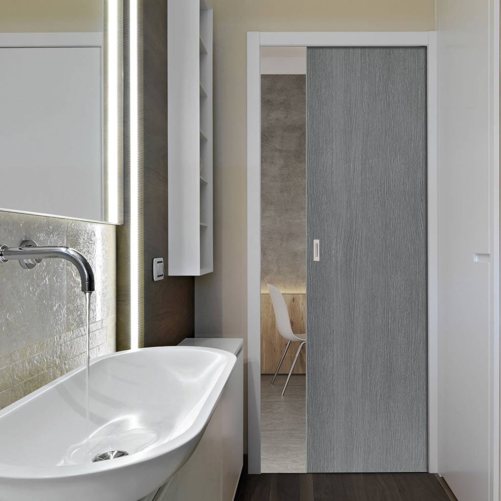 Pintado Slate Grey Single Evokit Pocket Door - Prefinished