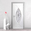 White PVC pisces lightly grained door rose style glass