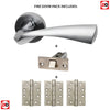 Pluto Door Handle Pack - Polished Chrome - Satin Chrome