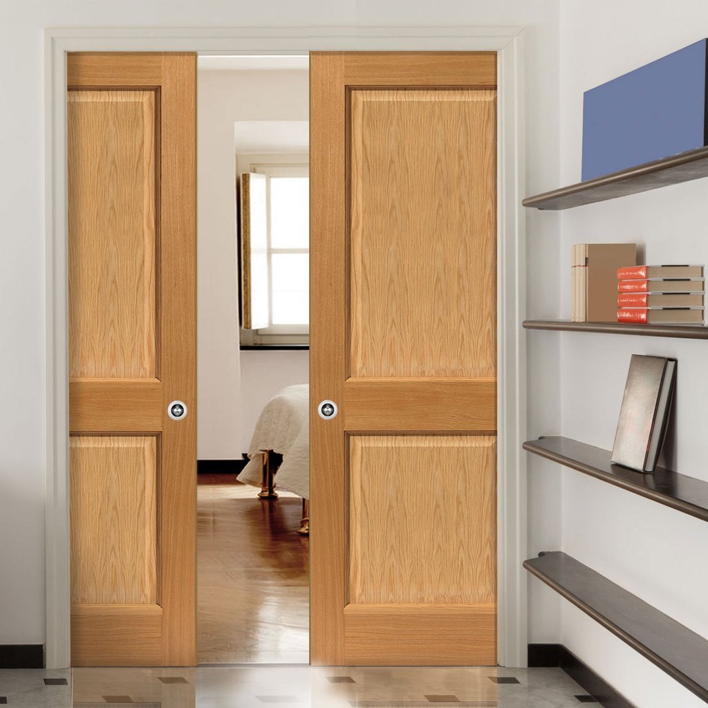 Oak Charnwood Double Evokit Pocket Doors