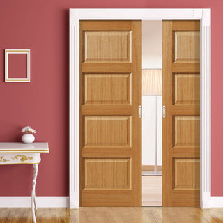 Image: Mersey Oak Double Evokit Pocket Doors