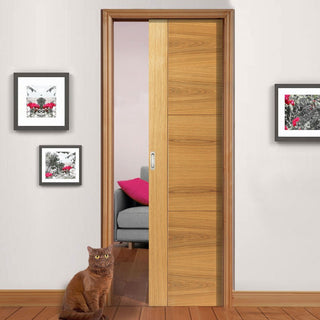 Image: Mistral Oak Single Evokit Pocket Door - Prefinished